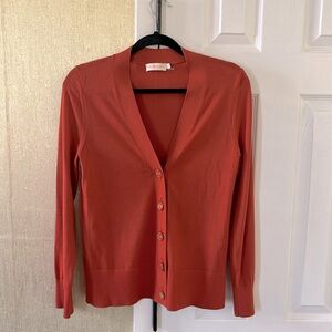 Tory Burch wool terracotta orange cardigan M